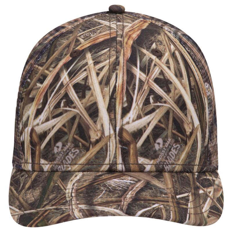OTTO CAP Mossy Oak Camouflage Superior Polyester Twill 6 Panel Low Profile Mesh Back Trucker Hat Thumbnail