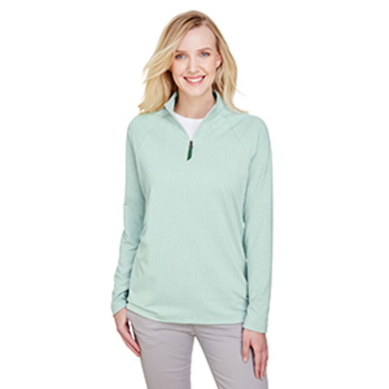 CrownLux Performance® Ladies' Clubhouse Micro-Stripe Quarter-Zip Thumbnail